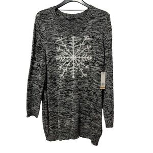 NWT Relativity Snowflake Sweater Gray Womens Plus Size 3X